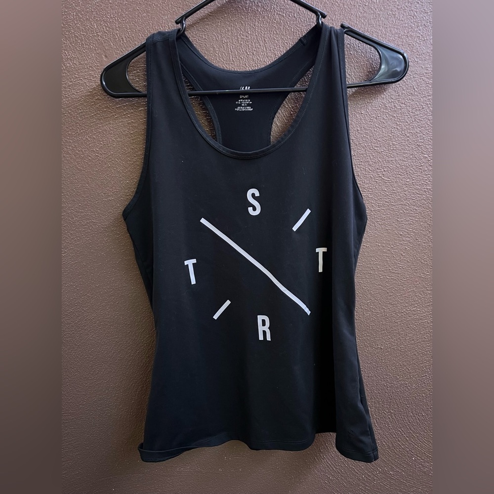 Black workout tank